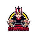 Mad Joker Clown Mind Control Vector Mascot